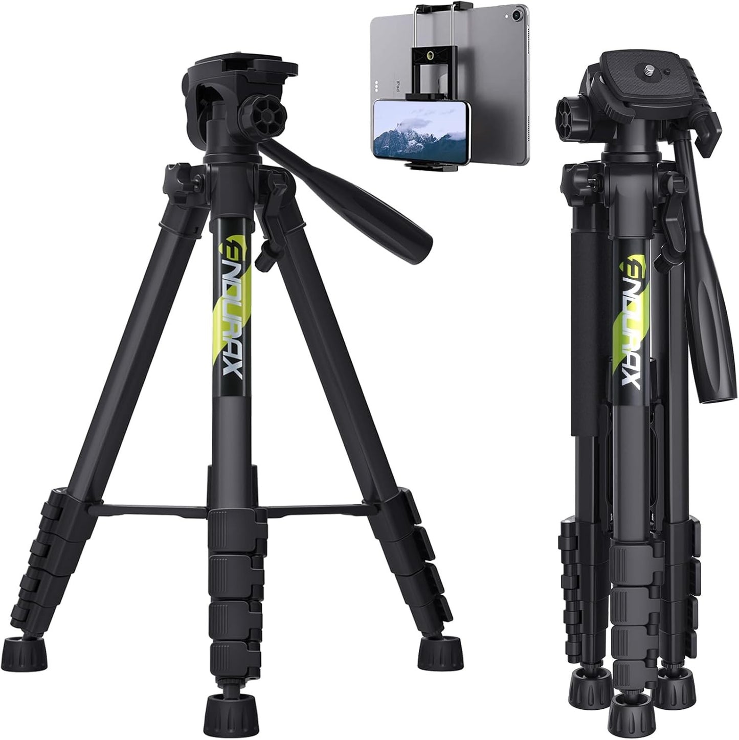 Endurax 167 cm/66 Zoll Stativ-Videokamera für Canon Nikon, leichter Aluminium-Re