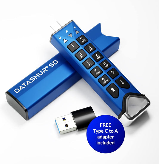 2 Pack iStorage datAshur SD Encrypted USB Flash Drive with Removable iStorage mi