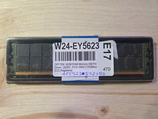 16GB RAM Memory 240 Pin Dimm - DDR3 - PC3-10600 (1333Mhz) - ECC Registered