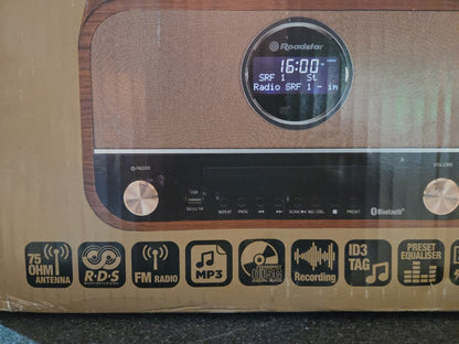 Roadstar HRA-1782NBT Vintage-Musikgerät, FM-Radio, CD-MP3-Player, Bluetoo