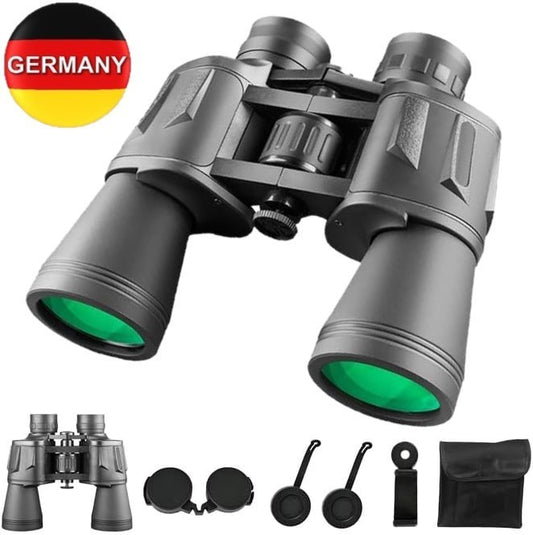 Fernglas Erwachsene 10x50 inkl. Zubehör HD Zoom wasserdicht für Outdoor Schwarz