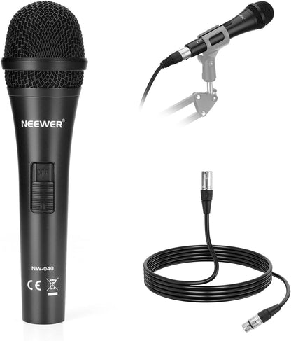 NEEWER Dynamisches Nierenmikrofon mit XLR-Stecker auf XLR-Buchse und Kabel 4m